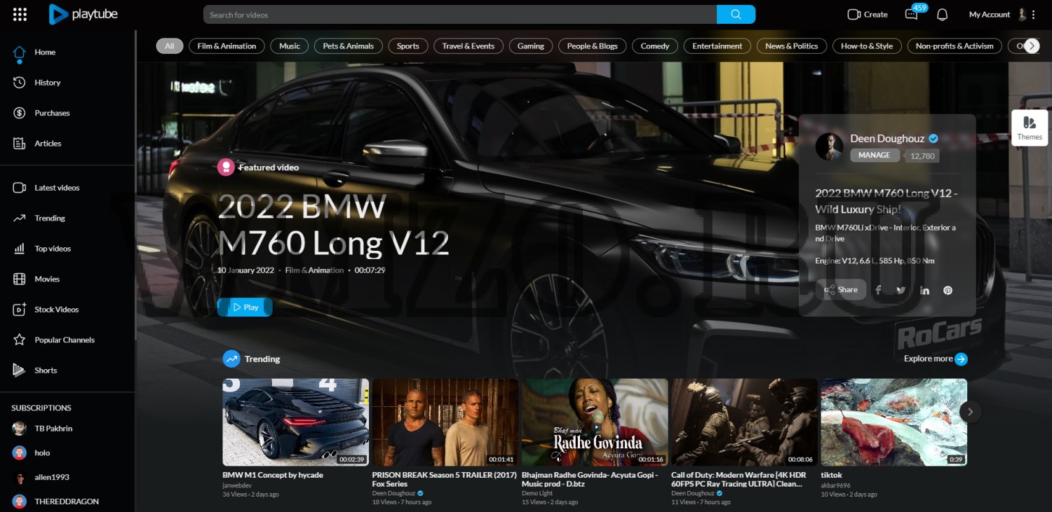 PlayTube v3.1.1 NULLED - видео портал