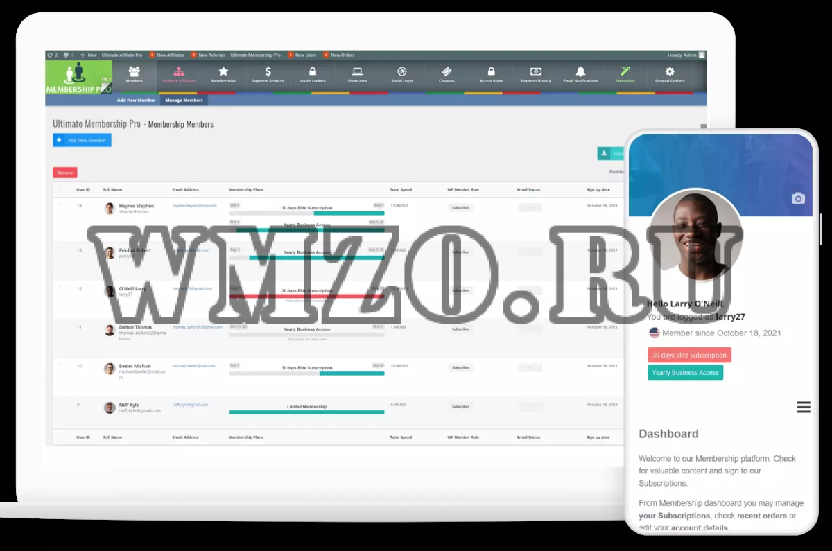 Ultimate Membership Pro v13.4 NULLED - платный доступ WordPress