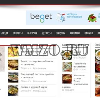 Автонаполняемый кулинарный сайт на WordPress