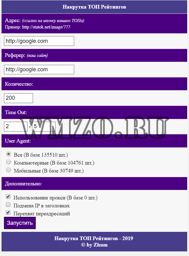 Накрутка ТОП рейтингов для сайта