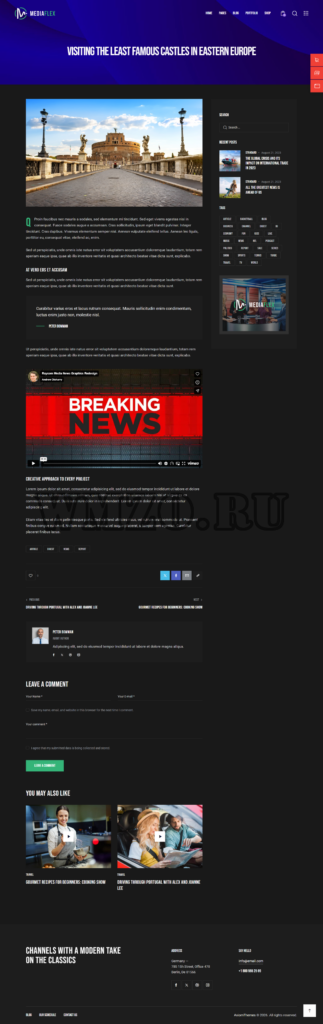 Скачать MediaFlex v1.7 - тема WordPress для телеканалов и потокового вещания